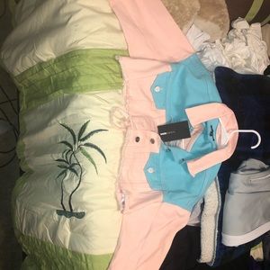 Cotton Candy half jean jacket